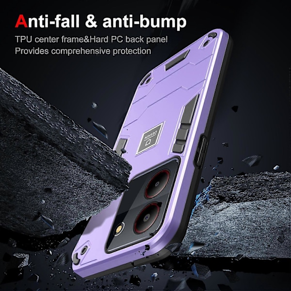 Til ZTE Blade A54 Case PC+TPU Drop-proof Beskyttende Telefon Cover Multicolor Style C