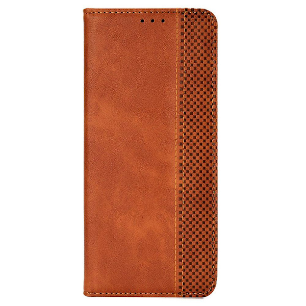 Stativ case För Infinix Note 30 4g/x6833b/x6716b Magnetisk stängning Telefon Retro Pu Cover Brown