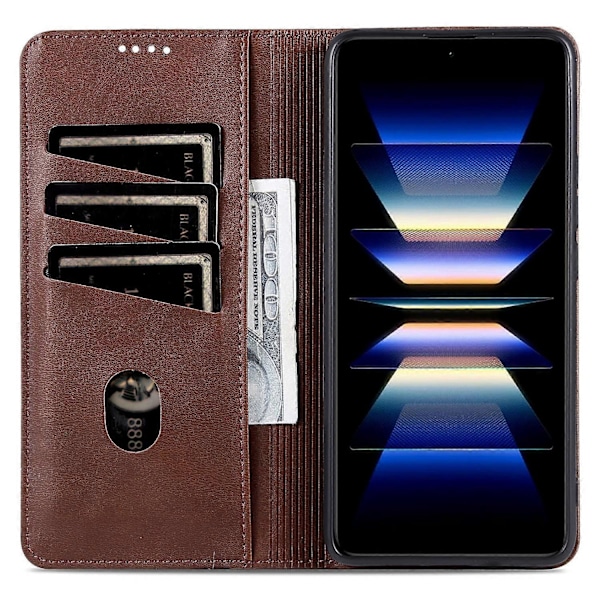 AZNS Xiaomi Redmi K70 Ultra -kotelo, lehmännahkajäljitelmä PU-nahkainen lompakkokotelo - Vihreä Multicolor Coffee