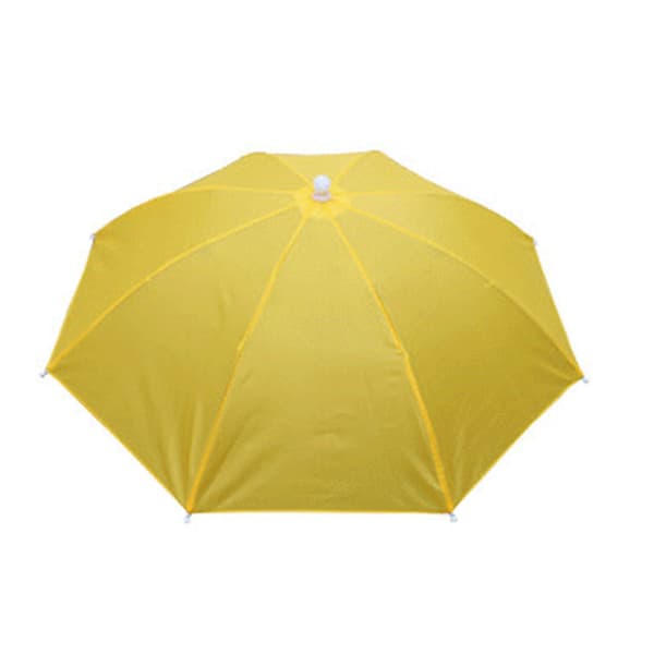Hopfällbart paraply/paraplyhatt UV-skydd Campingkeps yellow