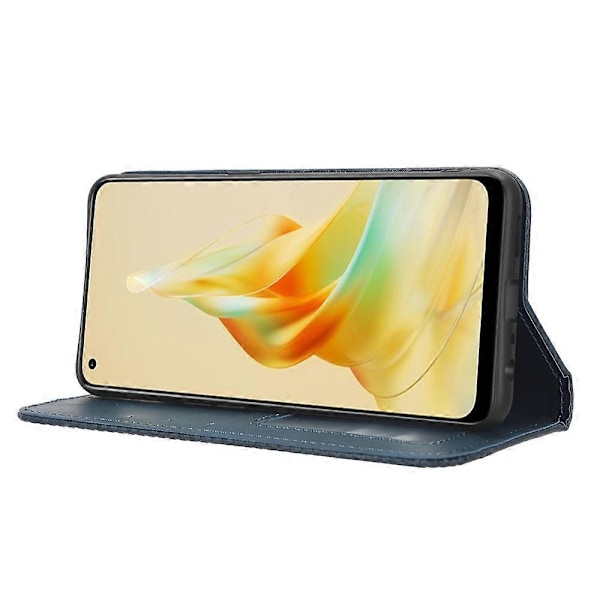 Plånboksfodral för Oppo Reno8 T 4G, Retro Textur PU Läder Ställ Mobiltelefonfodral Multicolor Style A