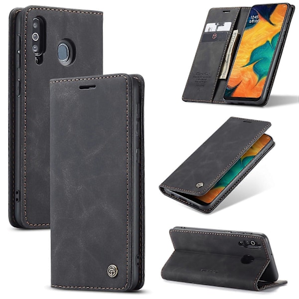 Samsung Galaxy M30 / Galaxy A40s -kotelo CASEME 013 -sarjan korttipidike, jalusta, nahkainen puhelinkotelo Multicolor Style B