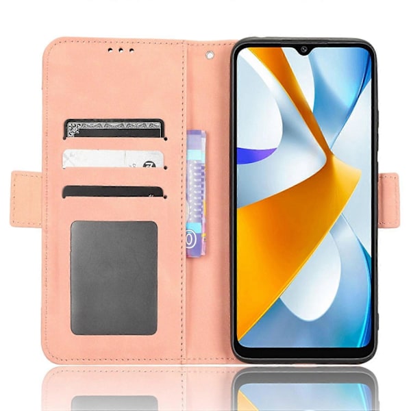 Telefonplånboksfodral för Xiaomi Poco C40 4G, PU Läder Telefon Flip Fodral med Flera Kortplatser