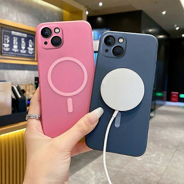 Magnetisk deksel til iPhone 15, kompatibelt med MagSafe, frostet PC-deksel med kameralinsebeskyttelse Multicolor Desert Gold