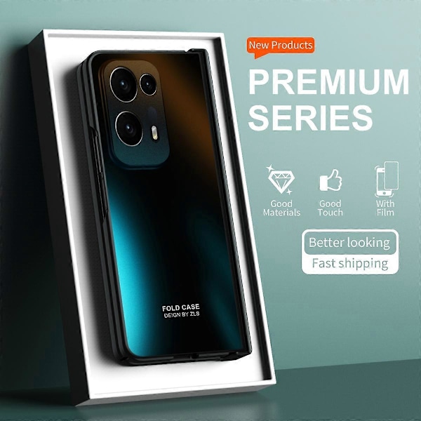 Kova PC-puhelinkotelo Oppo Find N2 5G -puhelimelle, iskunkestävä suojakuori näytönsuojalla Multicolor Style F