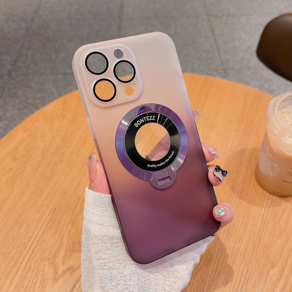 Kickstand PC- case för Iphone 14 Pro Max, Gradient Color Phone Cover kompatibelt med Magsafe Gradient Purple