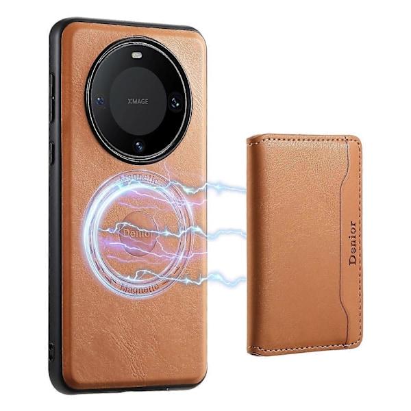 DENIOR Magneettikotelo Huawei Mate 60 Pro/Mate 60 Pro+ -puhelimelle, irrotettava korttitasku Multicolor Khaki