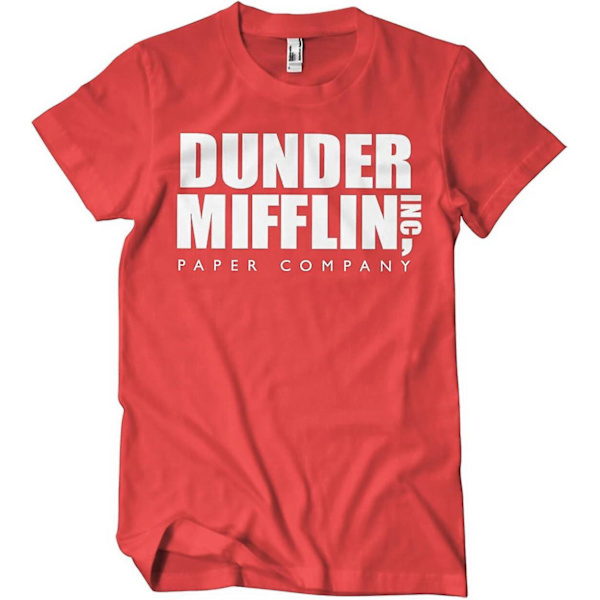 Dunder Mifflin Inc. Logo T-shirt herr - vuxen, 3xl Red XXL