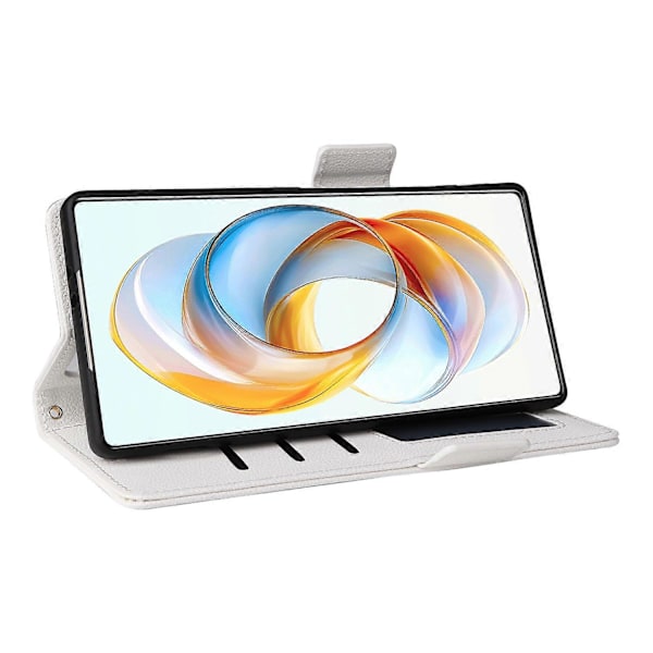 For ZTE nubia Z70 Ultra Deksel med Håndleddsstropp Litchi Tekstur PU Lær Lommebok Telefondeksel Multicolor White