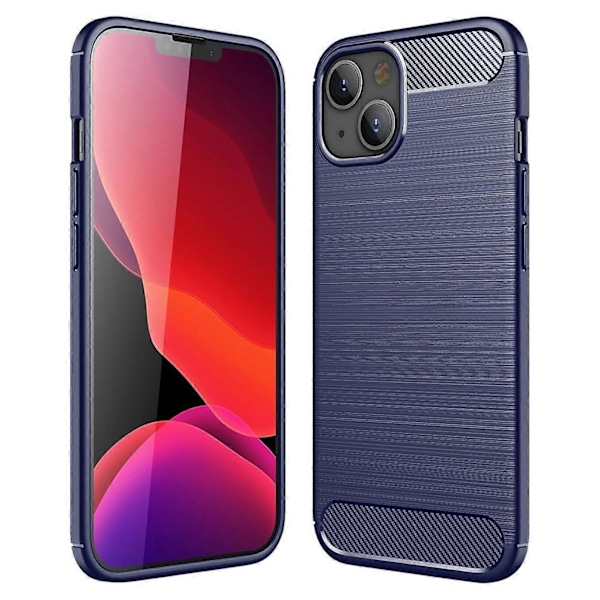 Modeborstat flexibelt mjukt TPU anti-repskyddsfodral i kolfiber för iPhone 13 6,1 tum