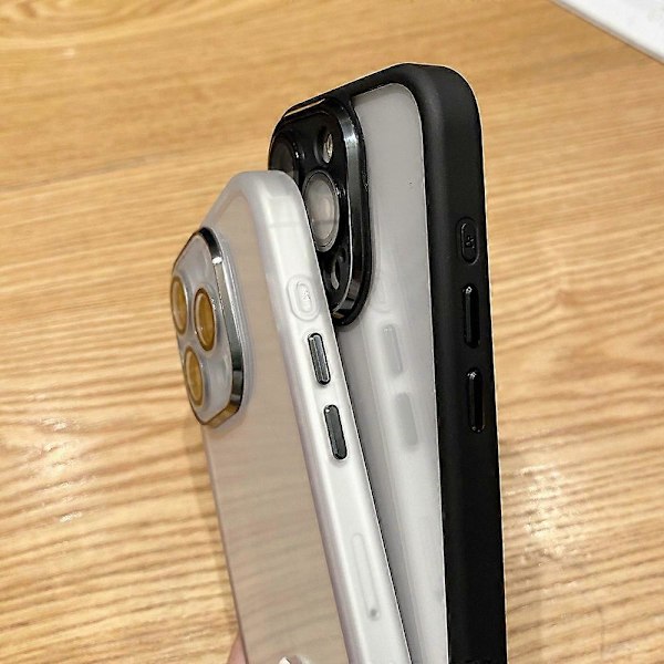 För iPhone 15 Pro Skal Transparent TPU+PC+Glas Telefonskydd Multicolor Style C