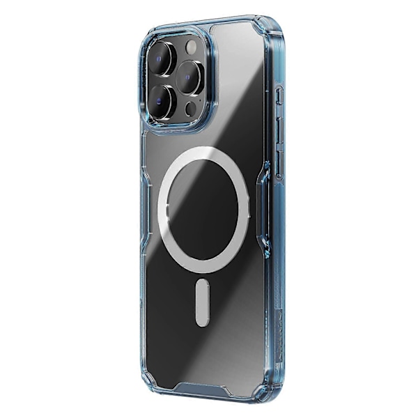 NILLKIN Pro -sarja iPhone 16 Pro -kuorelle, yhteensopiva MagSafe TPU+PC Ultra Clear -puhelinkuoren kanssa- Multicolor Blue
