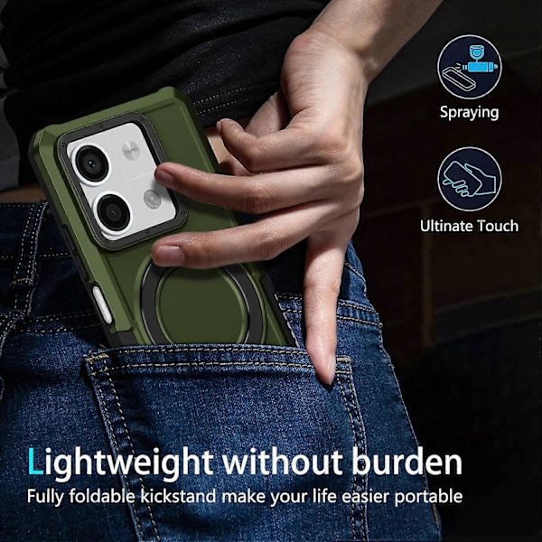 For Xiaomi Redmi Note 13 5G Deksel Ringholder Støtte TPU+PC Telefondeksel Multicolor Style G