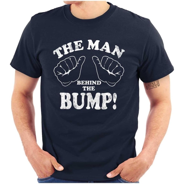 Man Behind The Bump Vauvauutiset Miesten Graafinen T-paita Navy M