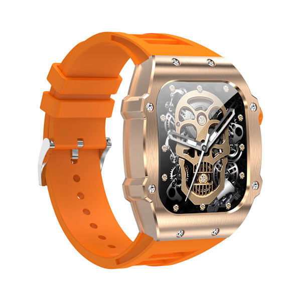 Vuxen case i rostfritt stål Smart Watch, Bluetooth Call Multi Sports Health Monitoring Sports Watch Gold