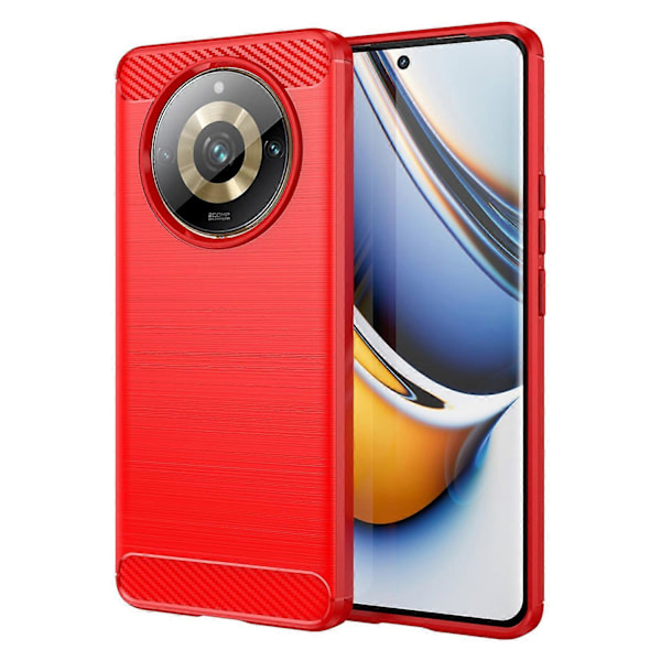 Til Realme 11 Pro+ 5G/11 Pro 5G Børstet Blød TPU Telefon Cover Carbon Fiber Tekstur Bagside Multicolor Style B