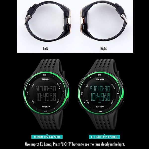 Skmei 1219 Men Multi-function Electronic Watch Grön Green