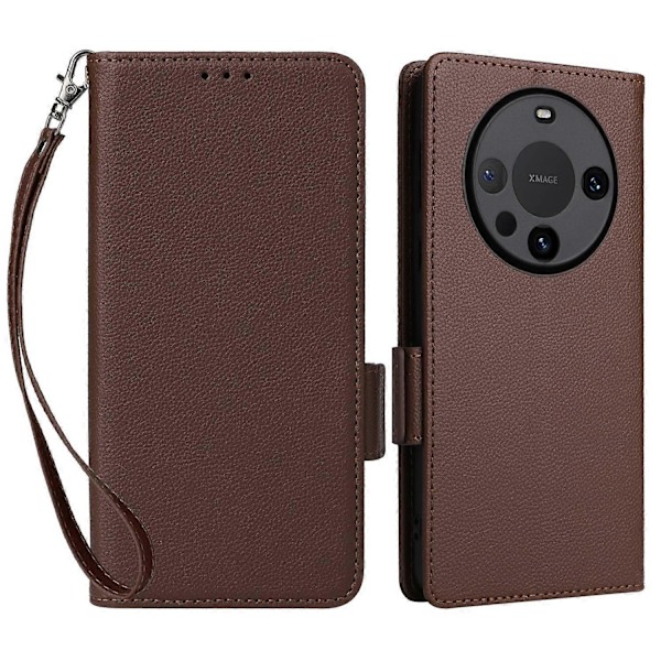 Til Huawei Mate 60 Cover Litchi Tekstur Wallet Stand Læder Telefon Cover med Rem Multicolor Style A