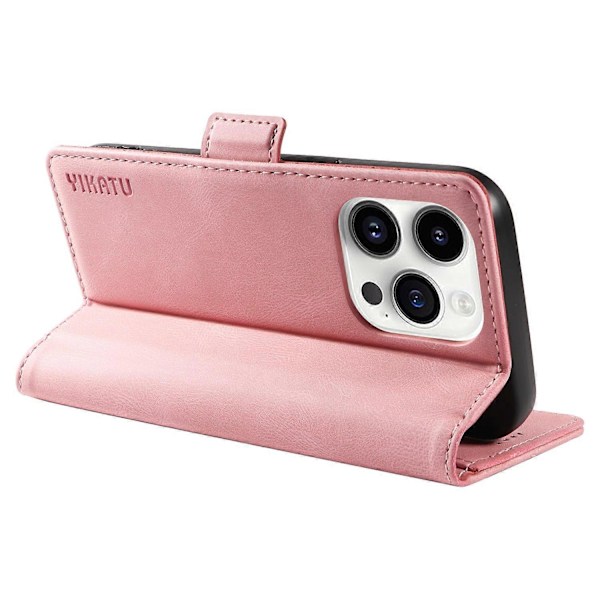YIKATU YK-005 för iPhone 14 Pro Folio Flip Fodral PU Läder Hud-känsla Ställ Plånbok Mobilskal Multicolor Style G