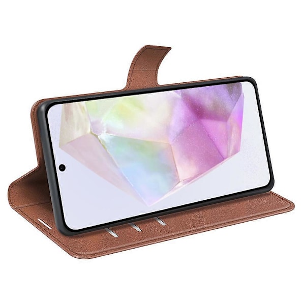 Ställfodral för Samsung Galaxy A36 5G, reptåligt mobilskal i kalvtexturerat läder Multicolor Style E