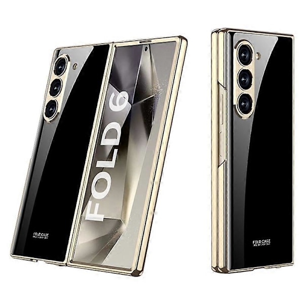 GKK Etui til Samsung Galaxy Z Fold6 5G Elektroplettering Trykt Mønster Hærdet Glas+PC Telefoncover Multicolor Style H