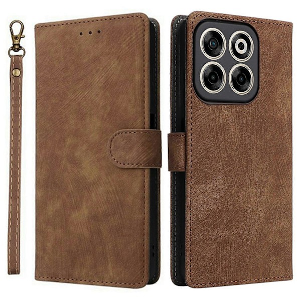 Til ZTE Blade V70/nubia V70 Wallet Case RFID-blokering PU Læder Cover Stand View - Grøn Multicolor Brown