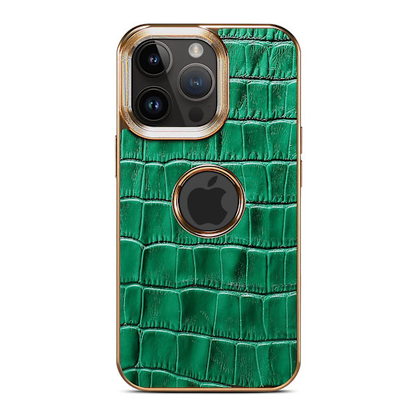 Crocodile Texture Case För Iphone 12 Pro Max Pc+tpu Galvaniserad cover Green