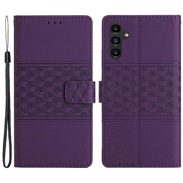 Til Samsung Galaxy A35 5G Telefon Cover Præget Rombe Tegnebog Stativ Læder Cover Multicolor Style C