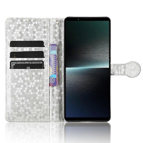 Læderetui til Sony Xperia 1 V, præget prikmønster tegnebog mobiltelefon stativ cover Multicolor Style E