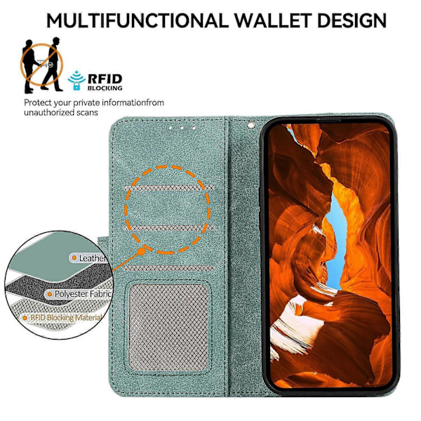 Fodral för Xiaomi Redmi Turbo 4 Pro 5G/Poco F7 5G Färgskarvande Flip Telefonfodral RFID-blockering Multicolor Baby Blue