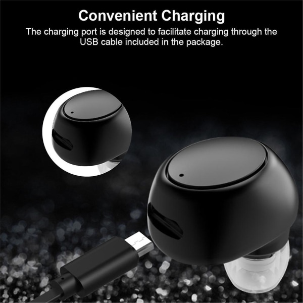 Born Pretty X6 Yksipuolinen Mini Bluetooth -urheilukuuloke, näkymätön kuuloke, auton yksikorvainen nappikuuloke 5.0 pieni kuuloke Black
