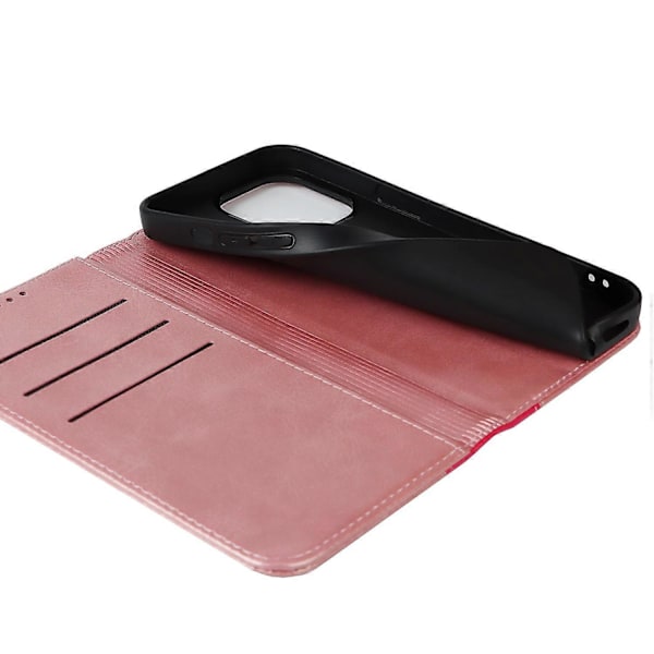 För iPhone 15 Pro Tvåfärgad Splitsad PU Läder Telefonfodral Stöd Stativ Plånboksfodral Multicolor Style E