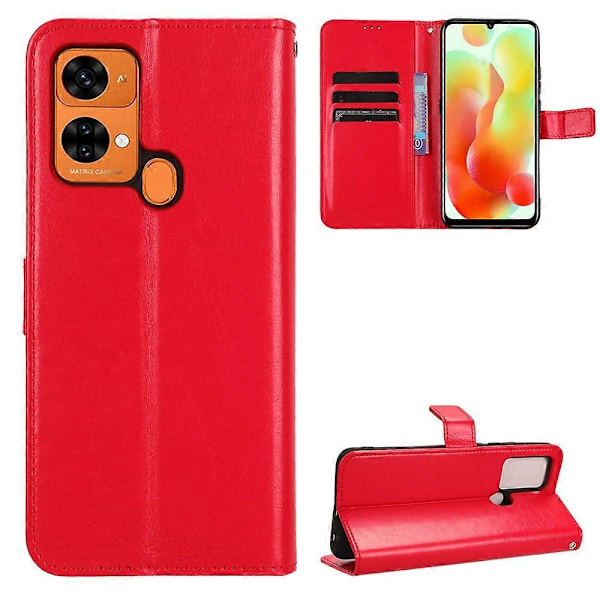 Oukitel C33 Crazy Horse -kuvioinen puhelinkotelo PU-nahkaa, jalustalla ja lompakkotoiminnolla Multicolor Style B