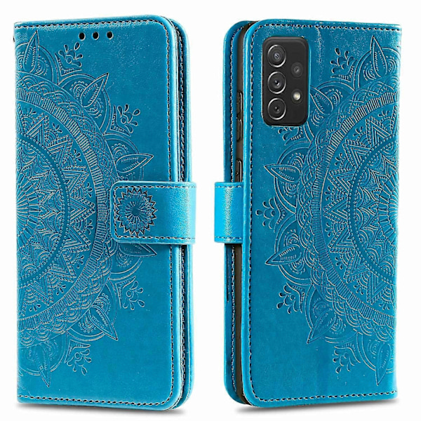 Præget Mandala Blomst Pung Læder Etui med Rem til Samsung Galaxy A52 4G/5G/A52s 5G Multicolor Style C