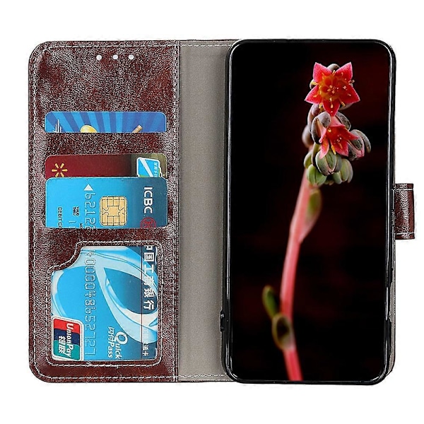 Til Huawei Mate 60 Retro Crazy Horse Tekstur PU Læder Shell Wallet Stand Telefon Cover Multicolor Style E