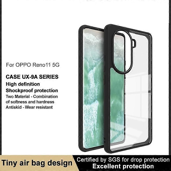 IMAK UX-9A Serie för Oppo Reno11 5G Mobiltelefonfodral TPU + PC Anti-repskydd