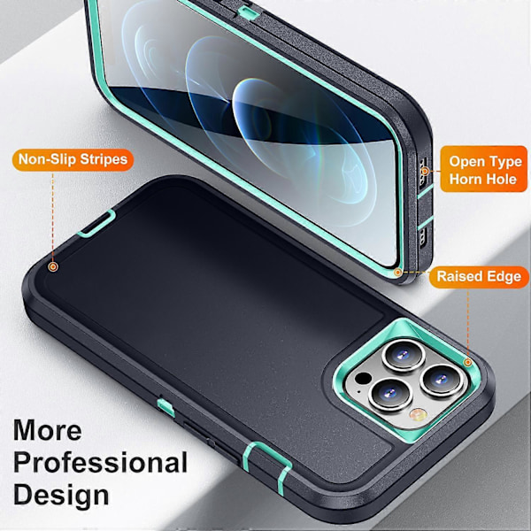 For iPhone 12/12 Pro Anti-Scratch Deksel TPU+PC Fallbeskyttelse Telefondeksel Multicolor Style D