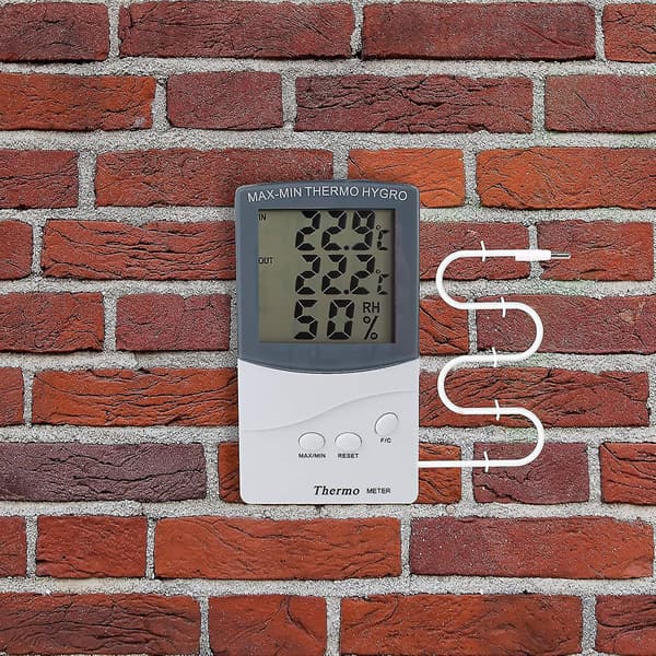 Bärbart hemväggfäste/skrivbord LCD-skärm inomhus utomhustermometer luftfuktighet
