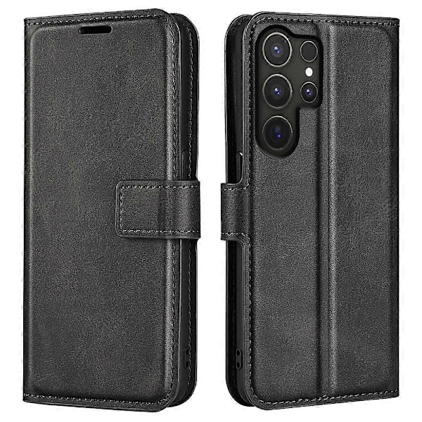 Til Samsung Galaxy S25 Ultra Stand Case Anti-Scratch Kalvetekstur Læder Telefon Cover Multicolor Style A