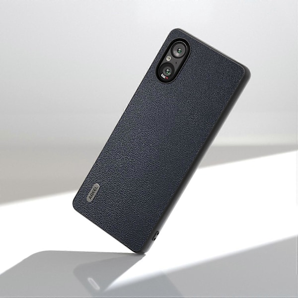 Til Sony Xperia 5 V Etui Ægte Ko Læder Belagt PC+TPU Telefon Cover Multicolor Style D