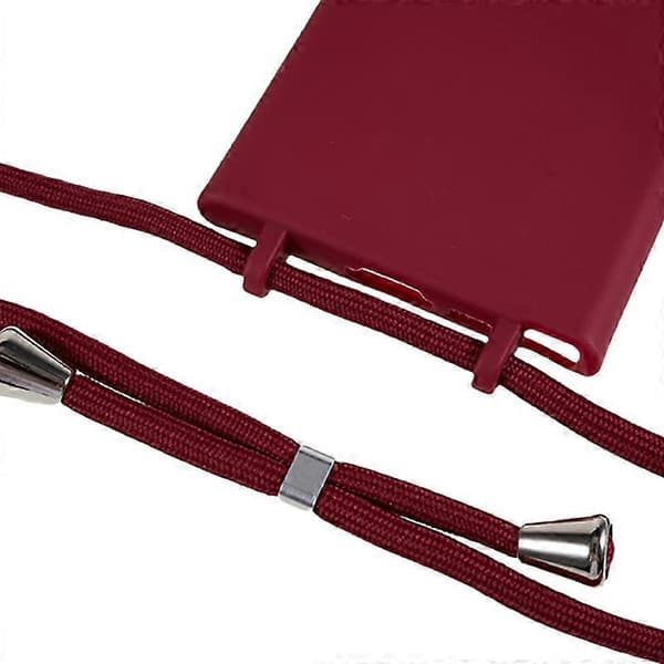 Støtsikkert TPU-deksel til Samsung Galaxy S24 Ultra med lang stropp Multicolor Wine Red