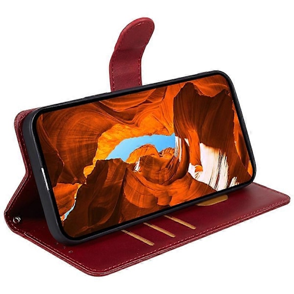 Motorola Edge 40 Neo 5G -puhelimen suojakotelo, iskunkestävä nahkainen puhelinkuori lompakolla ja jalustalla Multicolor Style B