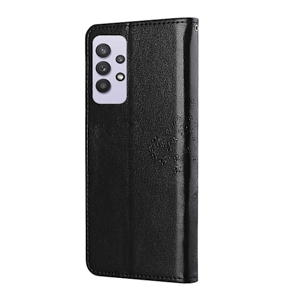 Ugle Mønster Tryk Design Læder Wallet Telefon Cover til Samsung Galaxy A32 4G (EU Version) Multicolor Style C