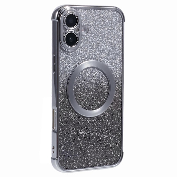iPhone 16 Plus -kotelo, yhteensopiva MagSafe-sähköpinnoituksen kanssa TPU Gradient Glitter -puhelinkuori Multicolor Style A