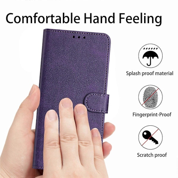 Til Motorola Edge 50 Pro 5G Etui Kalvetekstur Læder Stand Wallet Anti-fald Telefoncover Multicolor Style E