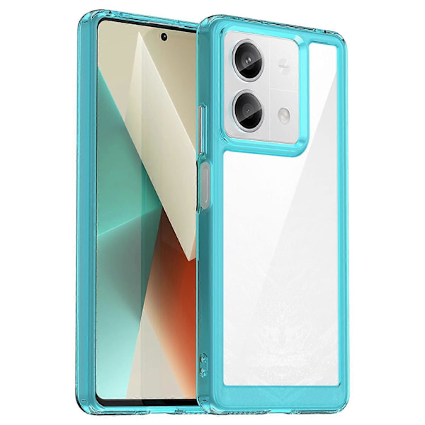 Fodral för Xiaomi Redmi Note 13 5G, färgglad TPU-ram + genomskinlig akryl baksida Multicolor Transparent Blue