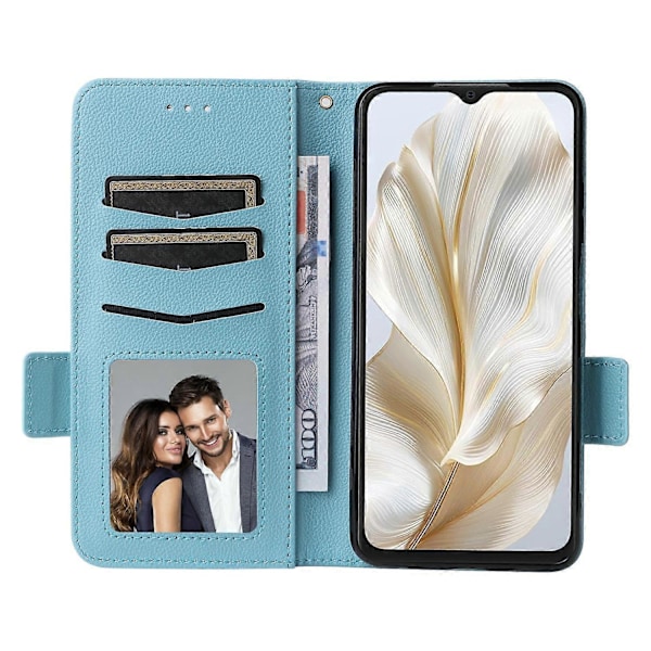 Til Blackview Wave 8C Etui Litchi Tekstur PU Læder Pung Flip Telefon Cover- Multicolor Baby Blue
