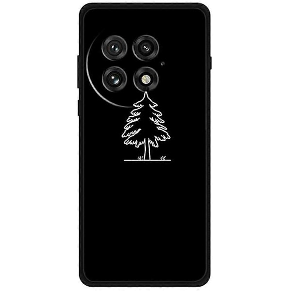 For OnePlus 13 Linjekunst Deksel Anti-Ripe Myk TPU Telefondeksel Multicolor Pine Tree