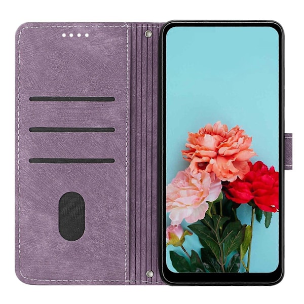 För TECNO Camon 30 Pro 5G Telefonskal Linjer Präglat Anti-Rep PU Läder Ställfodral Multicolor Style F
