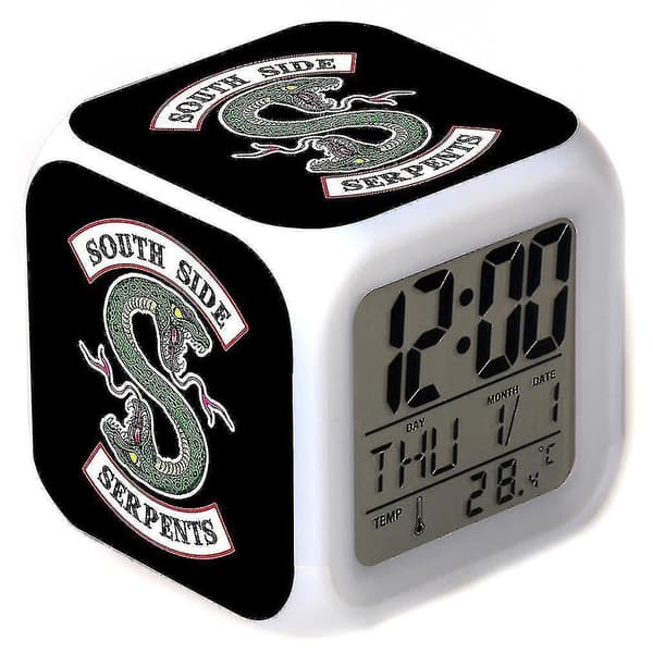 Hmwy-digital LED Changing Glödande Cube Alarm C Riverdale